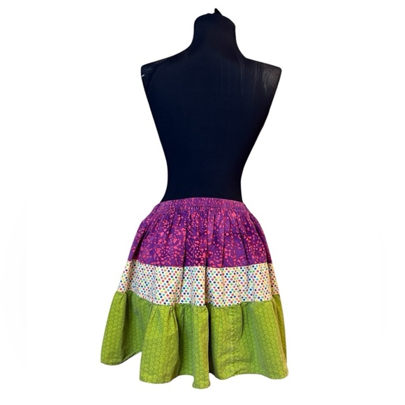 Multicolored Mini Bubble Skirt with Tiered Design for Casual Wear - Picture 4 of 10